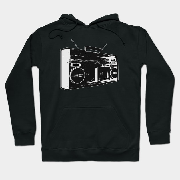 Retro Ghetto-Blaster Boombox Hoodie by NineBlack